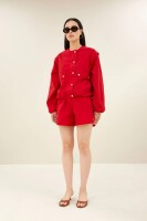 by bar Damen Jacke Maggie zip red