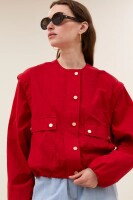 by bar Damen Jacke Maggie zip red