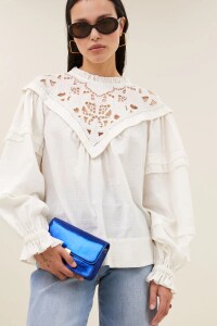 by bar Damen Handtasche Loua gloss bag gem blue