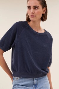 by bar Damen T-Shirt Neva slub midnight