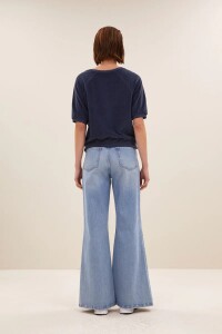 by bar Damen T-Shirt Neva slub midnight