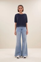 by bar Damen T-Shirt Neva slub midnight