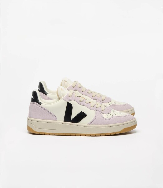 Veja Damen Schuhe V-10 Leather Pure Black Parme