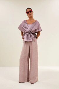 by bar Damen Bluse Simone metallic dusty lilac