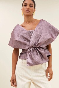 by bar Damen Bluse Simone metallic dusty lilac