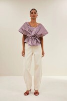 by bar Damen Bluse Simone metallic dusty lilac
