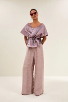 by bar Damen Bluse Simone metallic dusty lilac