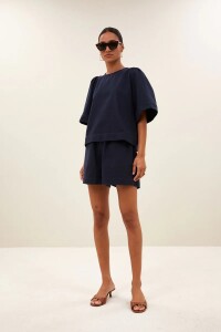 by bar Damen Bluse Olivia twill captain blue