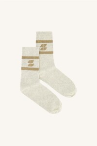 by bar Damen Socken logo sparkle grey gold onesize