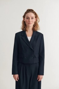 Basic Apparel Damen Blazer Radi short navy melange L