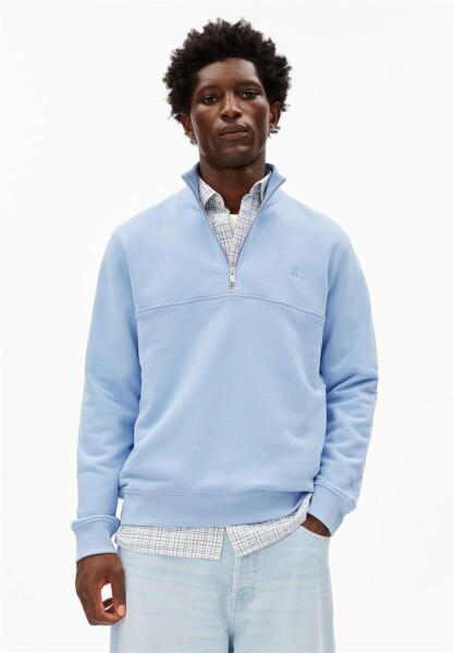 Armedangels Herren Pullover Troyer Waarlo loop wedgwood