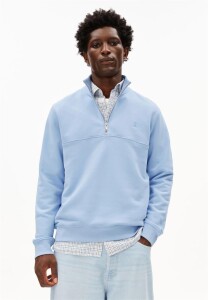Armedangels Herren Pullover Troyer Waarlo loop wedgwood