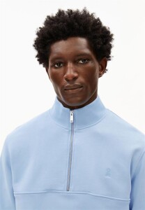 Armedangels Herren Pullover Troyer Waarlo loop wedgwood