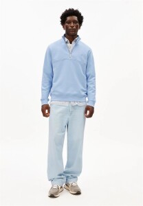 Armedangels Herren Pullover Troyer Waarlo loop wedgwood