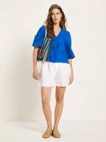 Lanius Damen Bluse 3/4 Arm GOTS lapis