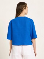 Lanius Damen Bluse 3/4 Arm GOTS lapis