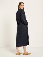 Lanius Damen Kleid Midikleid GOTS midnight