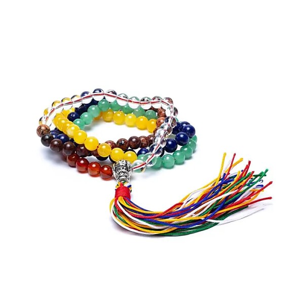 Phoenix Import 15632 Kette Mala Weisheit 111 Perlen - 0,8cm