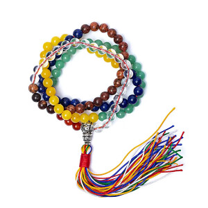 Phoenix Import 15632 Kette Mala Weisheit 111 Perlen - 0,8cm