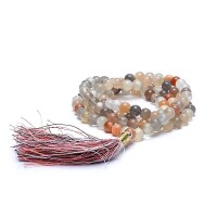 Phoenix Import Kette 2507 Mala Mondstein AA Qualität 108 Perlen + Täschchen - 0,6cm