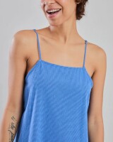 Brava Damen Kleid 4219 Checks Strappy Straight Blue