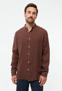 Givn Herren Hemd GB-Wes Chocolate Brown (linen)