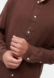 Givn Herren Hemd GB-Wes Chocolate Brown (linen)