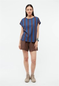Givn Damen Bluse GB-Fenna Blazing Blue/Chocolate Brown