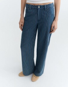 Thinking Mu Damen Hose Kettan Railway Stripes