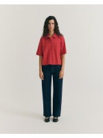 Thinking Mu Damen Bluse Ane Seersucker Red Checks