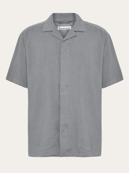 KnowledgeCotton Herren Hemd kurzarm 1090160 relaxed short sleeve Shirt Ultimate Grey