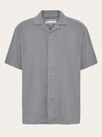 KnowledgeCotton Herren Hemd kurzarm 1090160 relaxed short sleeve Shirt Ultimate Grey