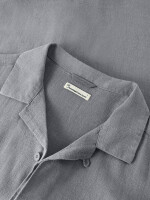 KnowledgeCotton Herren Hemd kurzarm 1090160 relaxed short sleeve Shirt Ultimate Grey