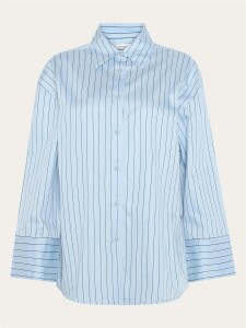 KnowledgeCotton Damen Bluse 2090096 Dew relaxed Blue Stripe