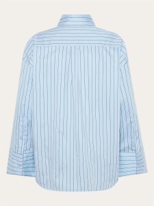 KnowledgeCotton Damen Bluse 2090096 Dew relaxed Blue Stripe