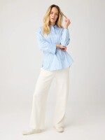 KnowledgeCotton Damen Bluse 2090096 Dew relaxed Blue Stripe