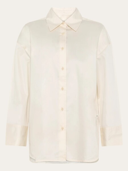 KnowledgeCotton Damen Bluse 2090097 Dew relaxed Egret