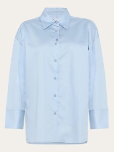 KnowledgeCotton Damen Bluse 2090097 Dew relaxed Skyway
