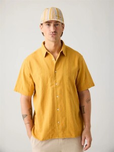KnowledgeCotton Herren Hemd Kurzarm 1090178 structure...