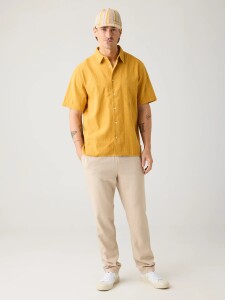 KnowledgeCotton Herren Hemd Kurzarm 1090178 structure...
