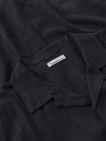 KnowledgeCotton Herren Hemd kurzarm 1090160 relaxed short sleeve Shirt Black Jet