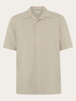 KnowledgeCotton Herren Hemd kurzarm 1090160 relaxed short sleeve Shirt Light Feather Grey