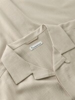 KnowledgeCotton Herren Hemd kurzarm 1090160 relaxed short sleeve Shirt Light Feather Grey