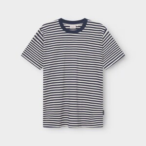 Dedicated Herren T-Shirt Stockholm Stripes Insignia Blue