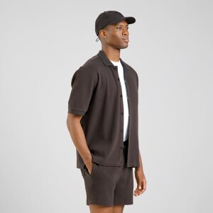 Dedicated Herren Hemd Kurzarm Falkvik Waffle Phantom Black