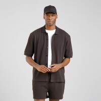 Dedicated Herren Hemd Kurzarm Falkvik Waffle Phantom Black