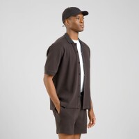 Dedicated Herren Hemd Kurzarm Falkvik Waffle Phantom Black