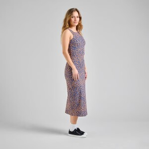Dedicated Damen Kleid Motala Rib Leopard Light Brown