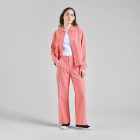 Dedicated Damen Hose Vara Workwear Stripe Grenadine Red
