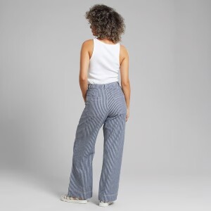 Dedicated Damen Hose Vara Workwear Stripe Blue
